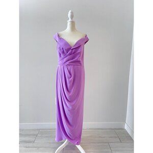 City Chic Ripple Love Dress - Purple Size M18